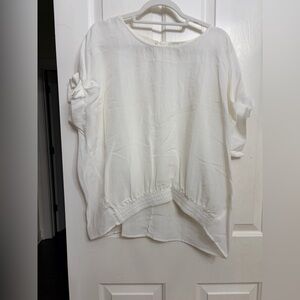 Pinch White Relaxed Short-Sleeve Blouse